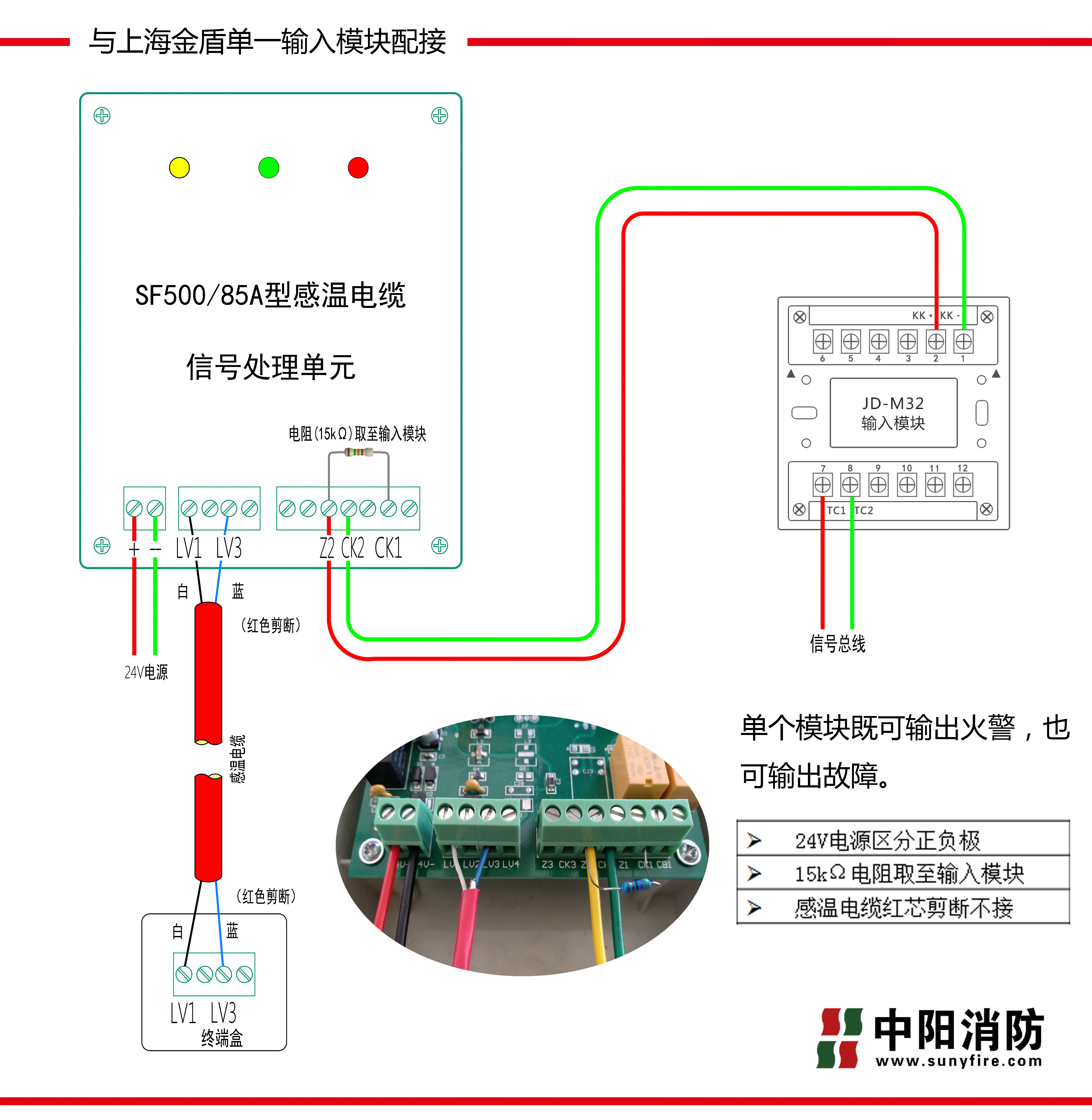 感温电缆接线图 金盾